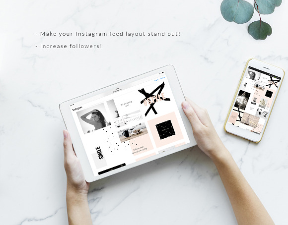 Instagram PUZZLE template - Pink in Instagram Templates - product preview 2