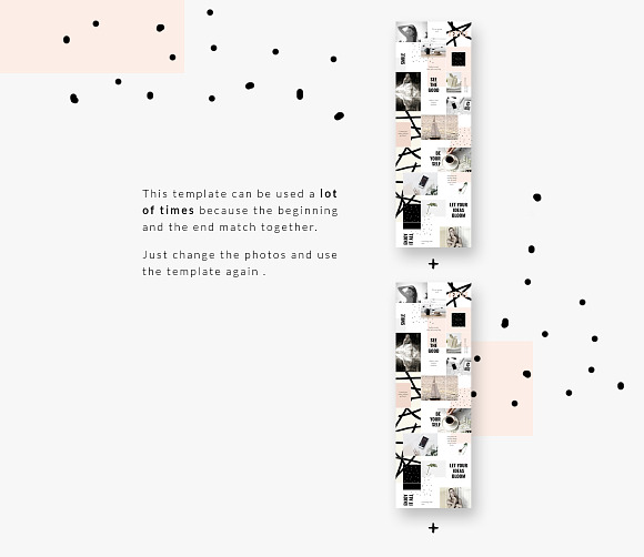Instagram PUZZLE template - Pink in Instagram Templates - product preview 4