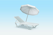 Vector Sunbed with Umbrella