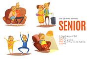 Senior People Cartoon Set