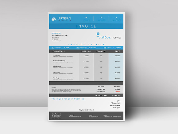 Invoice Template in Stationery Templates - product preview 1