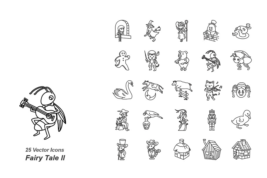 Fairy Tale II outlines vector icons in Icons - product preview 8