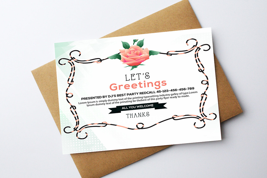 Multi Use Greetings Card Template in Wedding Templates - product preview 8