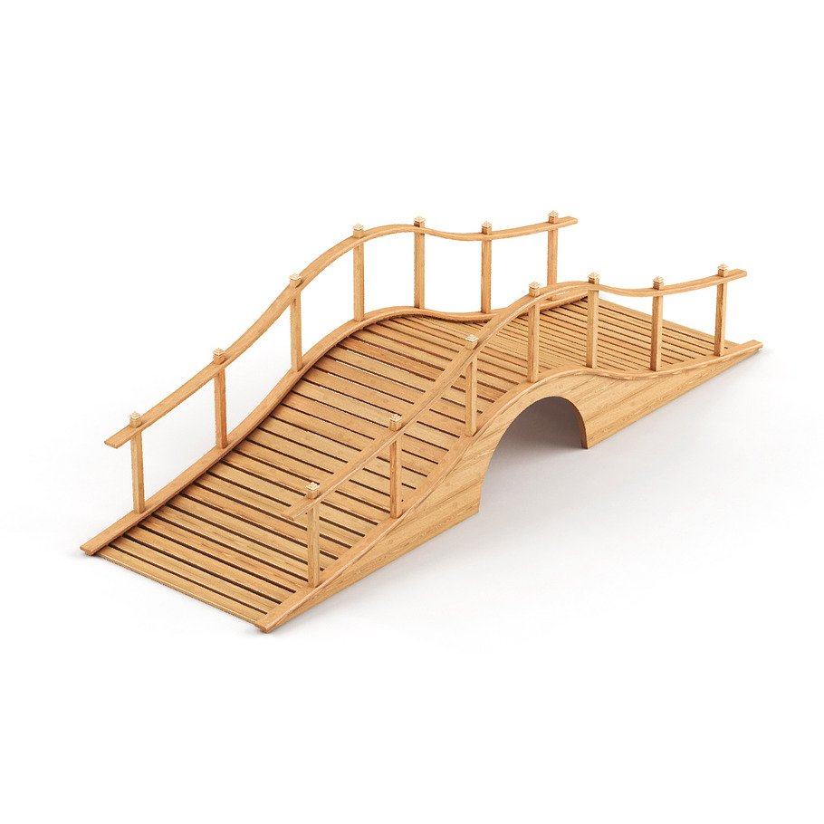 Lowpoly model wooden bridge in Architecture - product preview 4