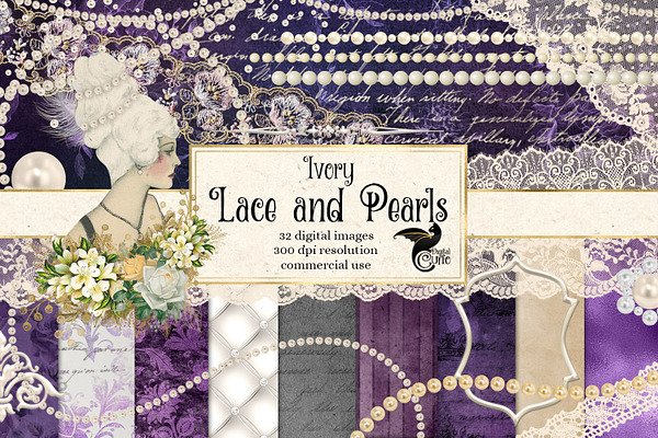 Ivory Lace & Pearls Graphics Pack