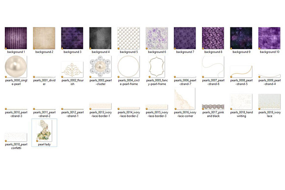 Ivory Lace & Pearls Graphics Pack in Objects - product preview 2