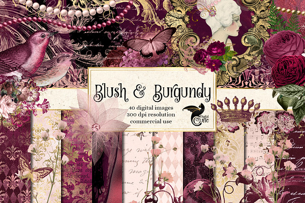 Blush & Burgundy Graphics