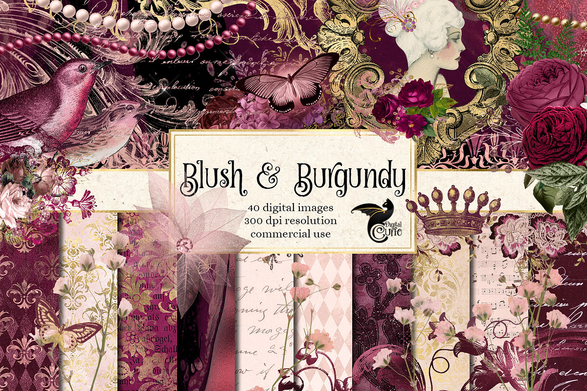 Blush & Burgundy Graphics in Illustrations - product preview 8