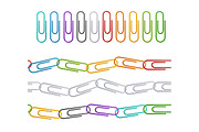 Color Paperclip Line Set. Vector