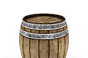 Lowpoly model Old wooden barrel.