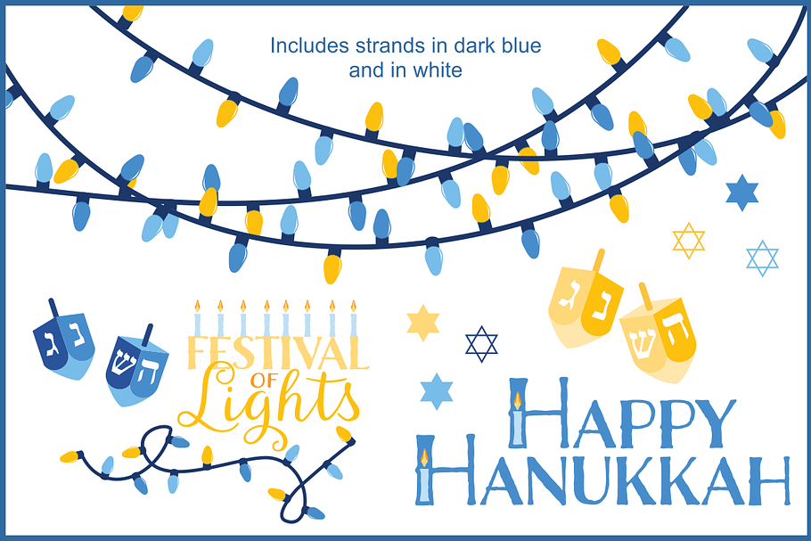 Hanukkah Lights Vector Clipart 
