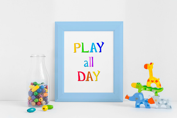 Rainbow Chalk fun kids font+Patterns in Chalkboard Fonts - product preview 13