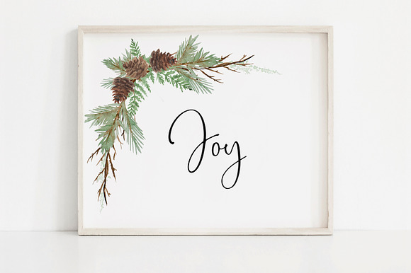 Winter Watercolor Greenery in Illustrations - product preview 2