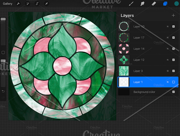 Procreate Stained Glass .brushset in Add-Ons - product preview 4