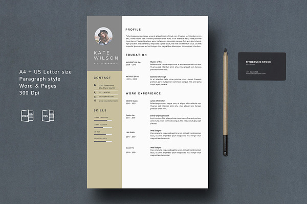 Resume Template + References Pages