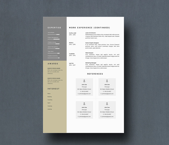 Resume Template + References Pages in Resume Templates - product preview 2
