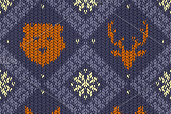 Christmas knit wild animals pattern