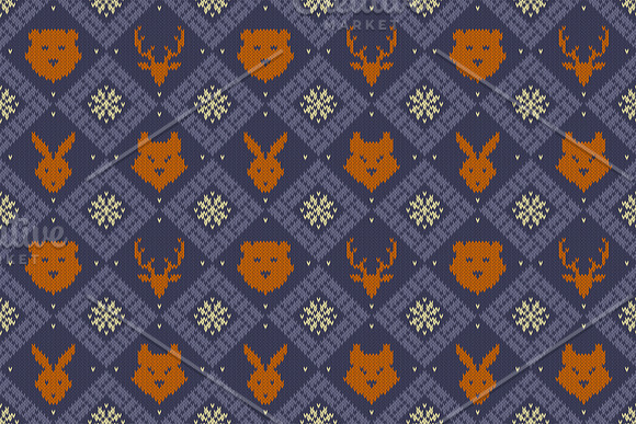 Christmas knit wild animals pattern in Patterns - product preview 1