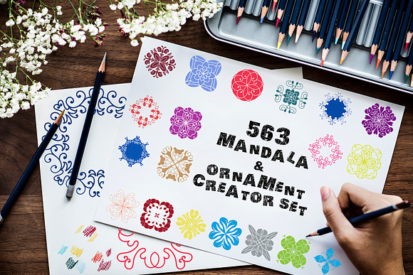 563 Mandala & Ornament Creator Set  in Logo Templates - product preview 4