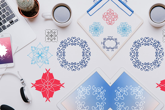 563 Mandala & Ornament Creator Set  in Logo Templates - product preview 5
