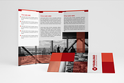 Square Red Trifold Brochure