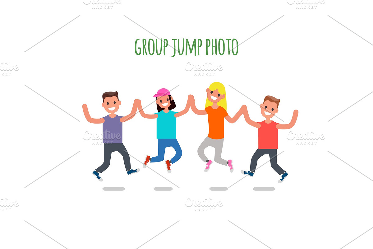 Group Jump Photo. Flat design in Objects - product preview 8