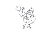 Cartoon Character Muscle man with