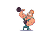Cartoon Character Muscle man with