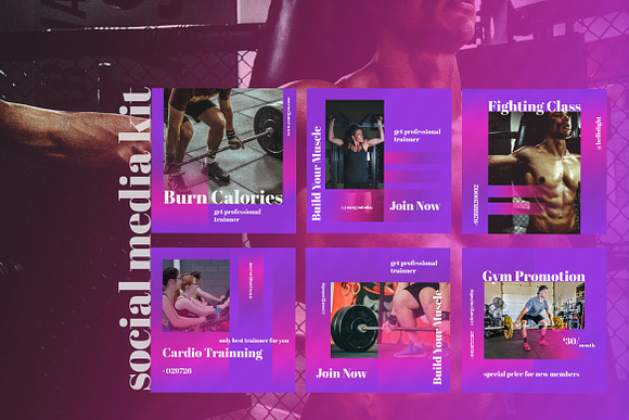 Your Gym - Social Media Kit in Instagram Templates - product preview 2