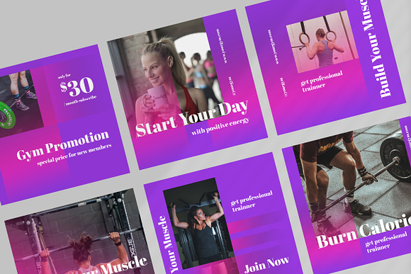 Your Gym - Social Media Kit in Instagram Templates - product preview 3