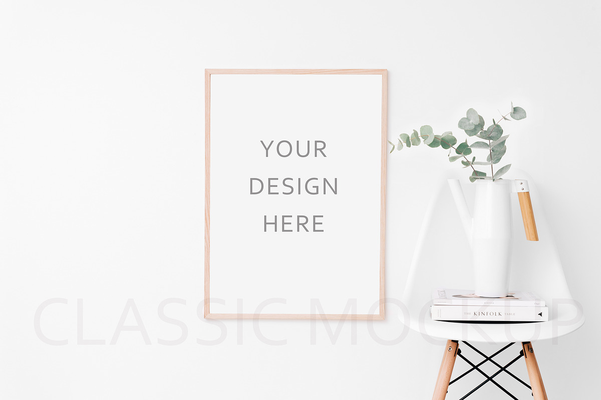 Large clean wooden frame mockup.PSD in Print Mockups - product preview 8
