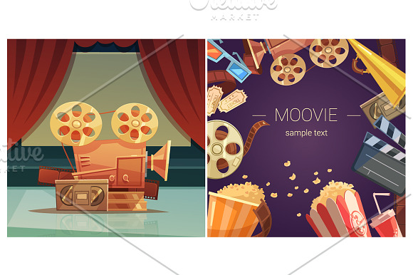 Cinema Cartoon Set in Illustrations - product preview 1