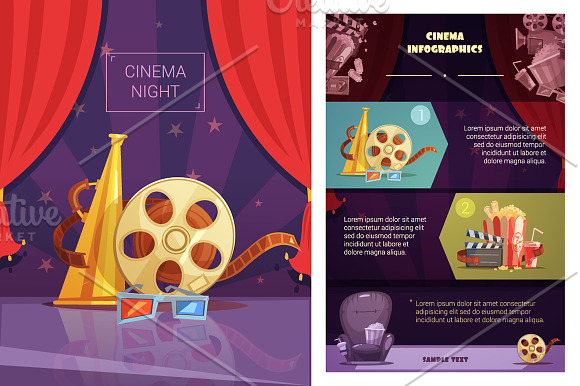 Cinema Cartoon Set in Illustrations - product preview 2
