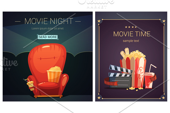 Cinema Cartoon Set in Illustrations - product preview 3