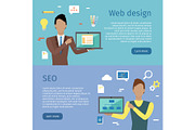 Web Design, SEO Vector Web Banners