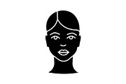 Woman face glyph icon