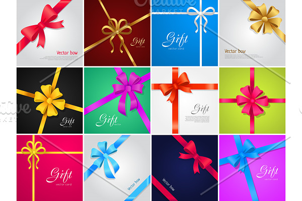 Vector Bow. Gift. Collection of