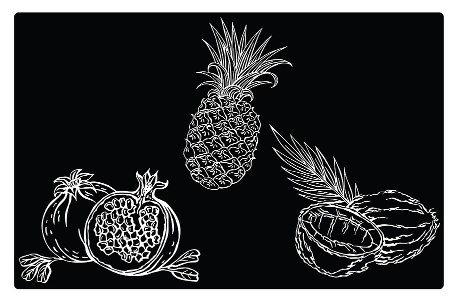 Silhouettes of various fruits in Illustrations - product preview 8