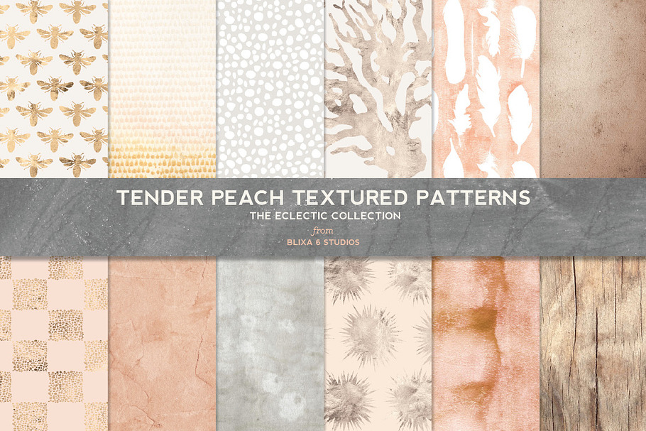 Tender Peach & Gold Texture Patterns