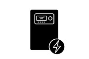 Electric heating boiler glyph icon