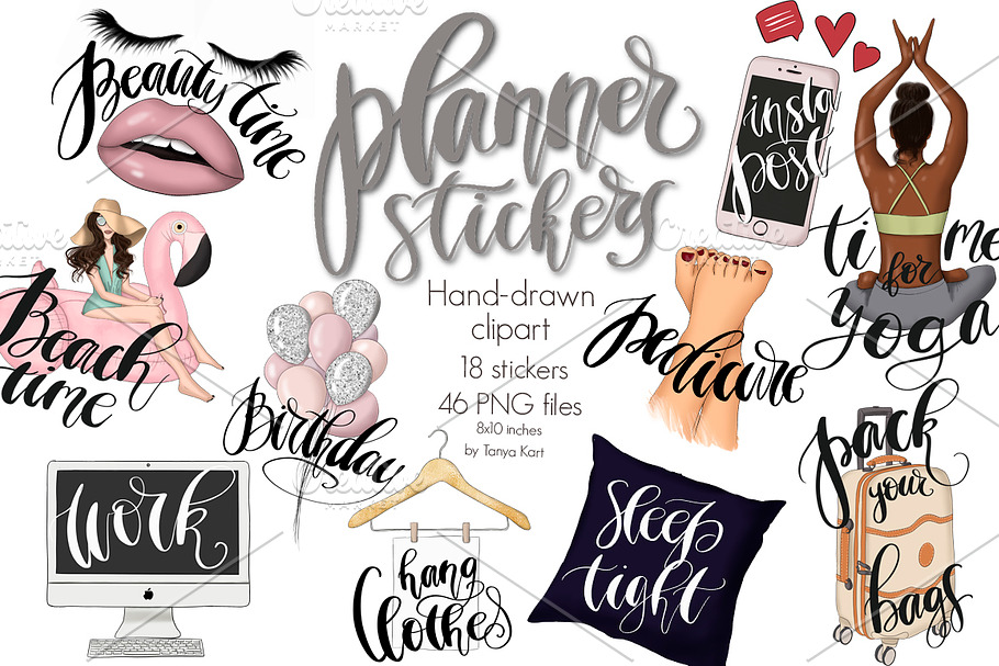 Planner Stickers Clipart Collection