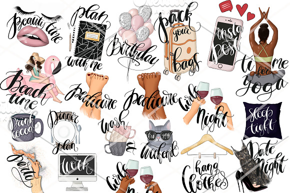 Planner Stickers Clipart Collection in Icons - product preview 1