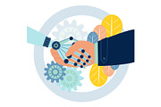 Robot handshake vector illustration