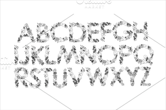 floral typeface vector in Illustrations - product preview 1