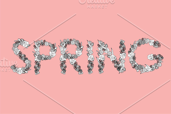 floral typeface vector in Illustrations - product preview 2