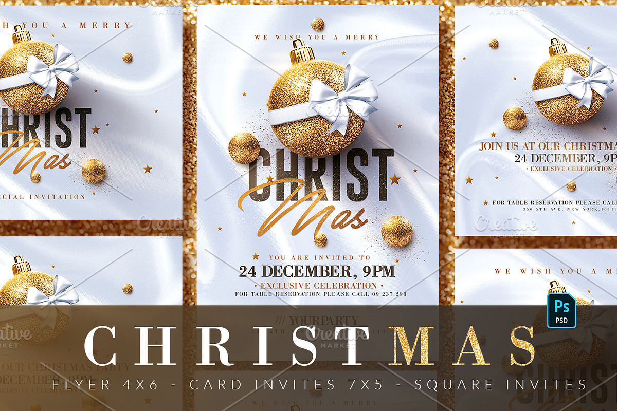 Christmas Invitations & Flyer  in Templates - product preview 8
