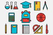 School Set Outlined & Colored