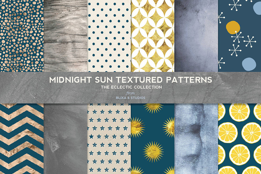 Midnight Sun Gold & Texture Patterns
