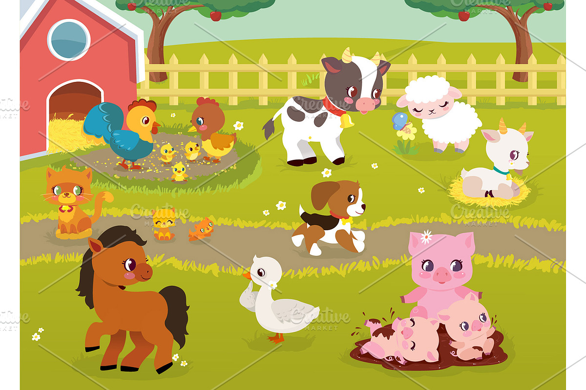Baby Farm Animals PNG Clipart in Illustrations - product preview 8