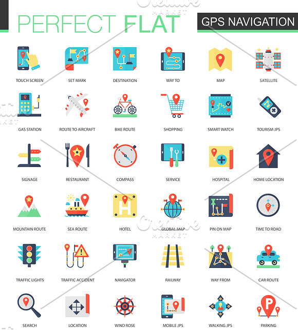 180 flat classic icons in Navigation Icons - product preview 3